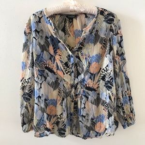 Lucky Brand Long Sleeved Floral Blouse